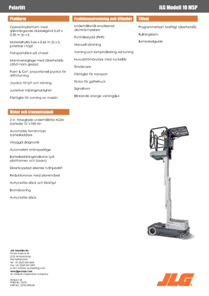 Senkrechtmast-Arbeitsbühnen JLG 10MSP