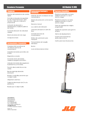 Senkrechtmast-Arbeitsbühnen JLG 15 MVL