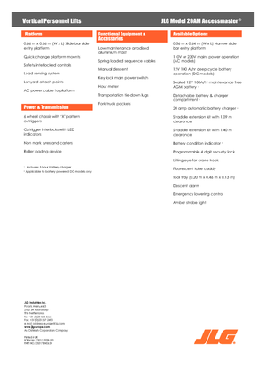 Senkrechtmast-Arbeitsbühnen JLG 20AM