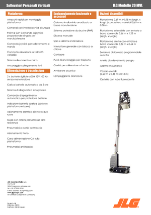 Senkrechtmast-Arbeitsbühnen JLG 20MVL