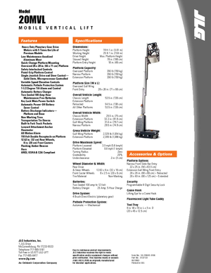 Senkrechtmast-Arbeitsbühnen JLG 20MVL