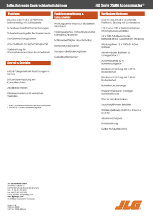 Senkrechtmast-Arbeitsbühnen JLG 25AM