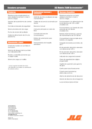 Senkrechtmast-Arbeitsbühnen JLG 25AM