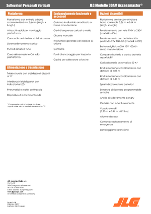 Senkrechtmast-Arbeitsbühnen JLG 30AM