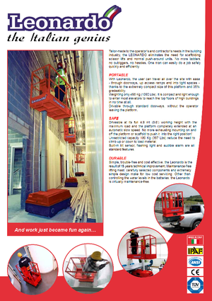 Senkrechtmast-Arbeitsbühnen Bravi Leonardo Outdoor