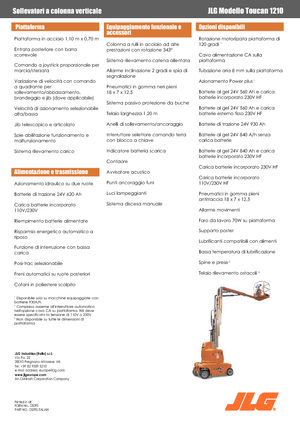 Senkrechtmast-Arbeitsbühnen JLG-Toucan Toucan 1210