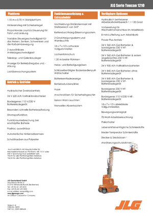 Senkrechtmast-Arbeitsbühnen JLG-Toucan Toucan 1210