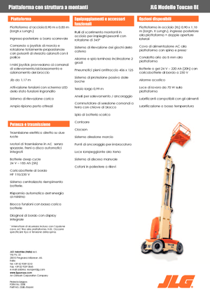 Senkrechtmast-Arbeitsbühnen JLG-Toucan Toucan 8 E