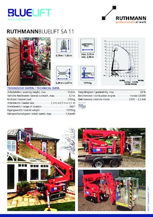 Gelenkarbeitsbühnen auf Raupen Ruthmann BLUELIFT SA 11