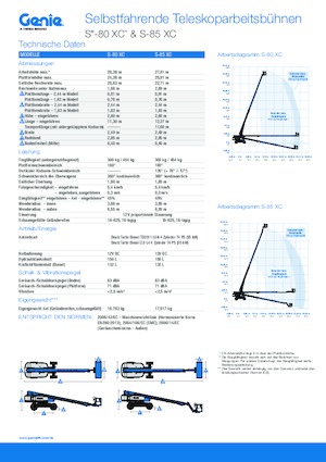 Teleskoparbeitsbühnen auf Rädern Genie S-85 XC