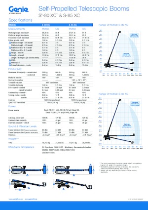 Teleskoparbeitsbühnen auf Rädern Genie S-85 XC