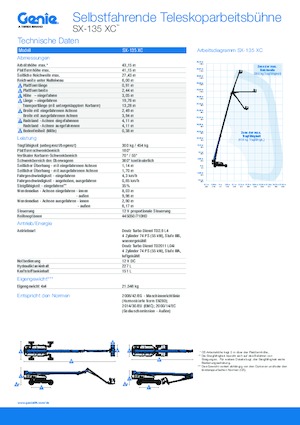 Teleskoparbeitsbühnen auf Rädern Genie SX-135 XC