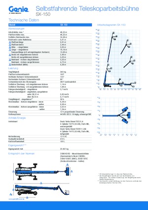 Teleskoparbeitsbühnen auf Rädern Genie SX-150