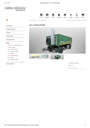 Kipper Anhänger Müller Mitteltal 24,0 t Kipper/Palette