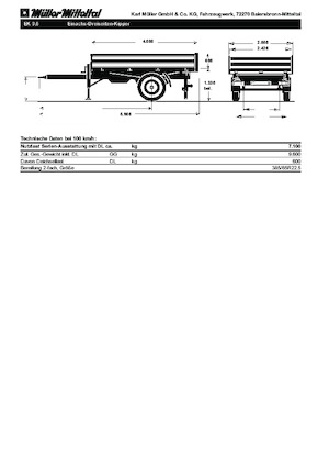 Kipper Anhänger Müller Mitteltal EK96