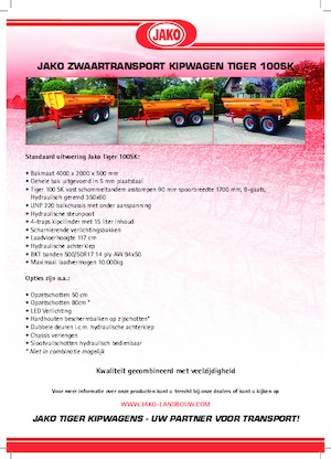 Anhänger kippen Jako Tiger 100SK