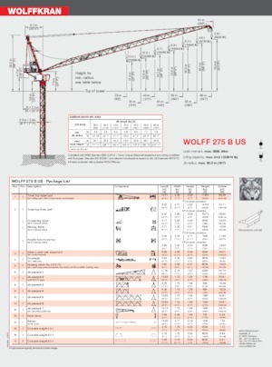 Turmkrane-N-od. Wolffkran 275 B US