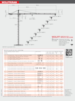 Turmkrane-LK-od Wolffkran 6531.12 cross