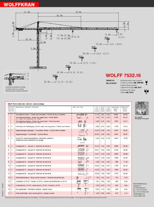 Turmkrane-LK-od Wolffkran 7532.16 cross