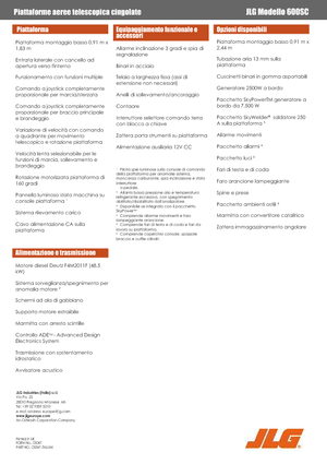 Teleskoparbeitsbühnen auf Raupen JLG 600SC