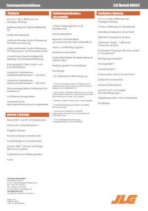 Teleskoparbeitsbühnen auf Raupen JLG 600SC