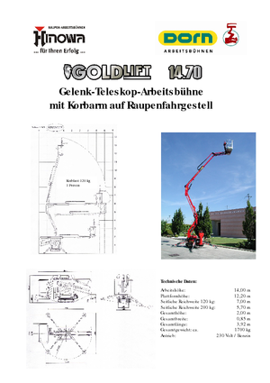 Gelenkarbeitsbühnen auf Raupen Hinowa GL 14.70
