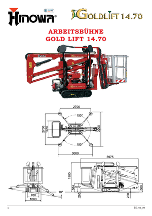 Gelenkarbeitsbühnen auf Raupen Hinowa GL 14.70