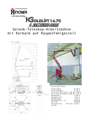 Gelenkarbeitsbühnen auf Raupen Hinowa Goldlift 14.70 IIIS