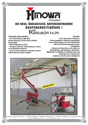 Gelenkarbeitsbühnen auf Raupen Hinowa Goldlift 14.70 IIIS