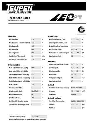 Gelenkarbeitsbühnen auf Raupen TEUPEN Leo 15 GT