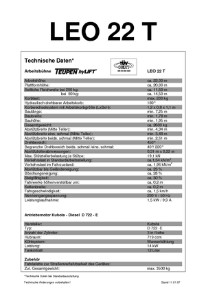 Teleskoparbeitsbühnen auf Raupen TEUPEN Leo 22 T