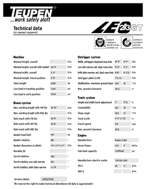 Gelenkarbeitsbühnen auf Raupen TEUPEN LEO23GT 