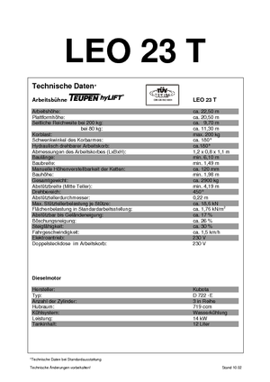 Teleskoparbeitsbühnen auf Raupen TEUPEN Leo 23 T