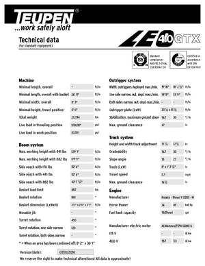 Gelenkarbeitsbühnen auf Raupen TEUPEN LEO40GTX