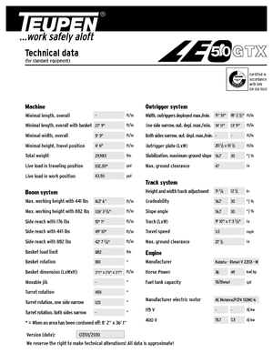 Gelenkarbeitsbühnen auf Raupen TEUPEN LEO50GTX