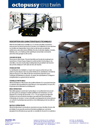 Gelenkarbeitsbühnen auf Raupen Oil & Steel Octopussy 1715 Twin