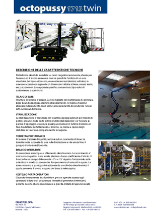 Gelenkarbeitsbühnen auf Raupen Oil & Steel Octopussy 1715 Twin