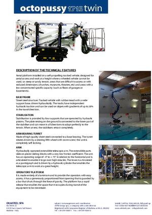 Gelenkarbeitsbühnen auf Raupen Oil & Steel Octopussy 1715 Twin