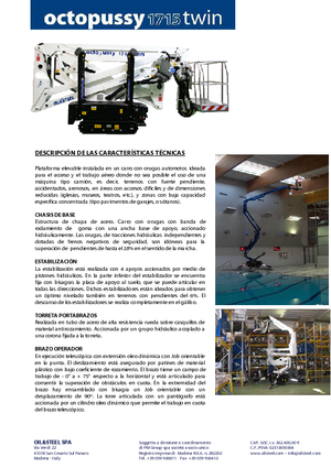 Gelenkarbeitsbühnen auf Raupen Oil & Steel Octopussy 1715 Twin