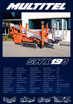 Gelenkarbeitsbühnen auf Raupen Multitel SHX 190