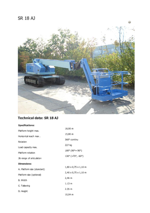 Teleskoparbeitsbühnen auf Raupen Aichi SR18AJ