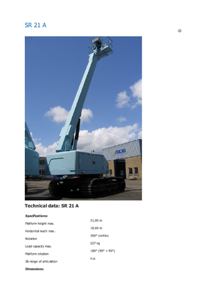 Teleskoparbeitsbühnen auf Raupen Aichi SR21A