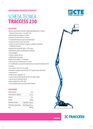 Gelenkarbeitsbühnen auf Raupen CTE Traccess 230