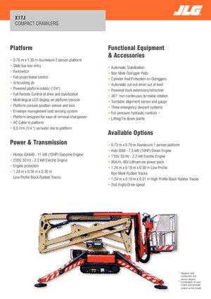 Gelenkarbeitsbühnen auf Raupen JLG X17J Plus