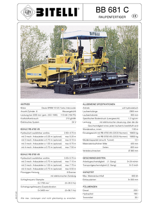 Straßenfertiger auf Ketten Bitelli BB 681 C-RB 5700 VB