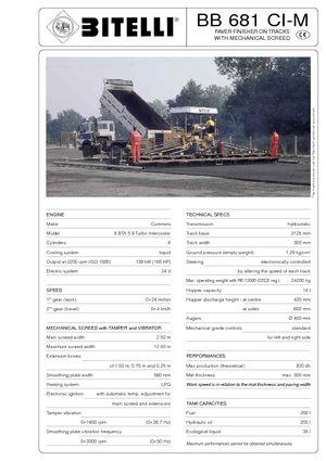 Straßenfertiger auf Ketten Bitelli BB 681 CI-M-RB 13000 VB