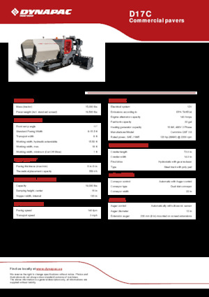 Straßenfertiger auf Ketten Dynapac D17C