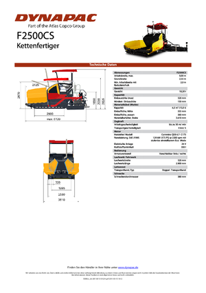 Straßenfertiger auf Ketten Dynapac F 2500 CS