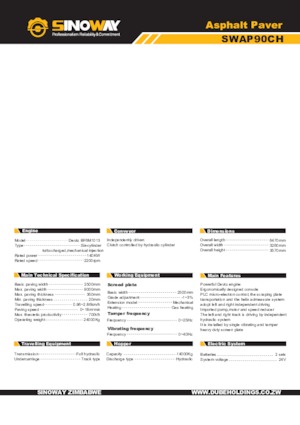 Straßenfertiger auf Ketten Sinoway SWAP90CH