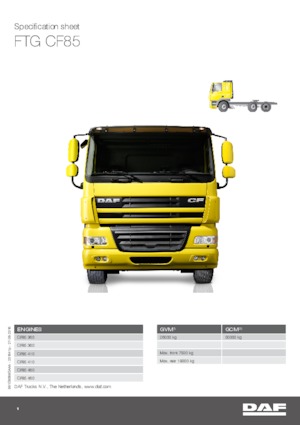 Sattelzugmaschinen/SZM DAF CF 85.360 FTG SLEEPER CAB